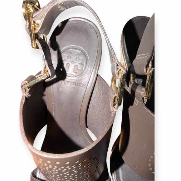 Tory Burch Black and Gold Women's Heels - Picture 4 of 5